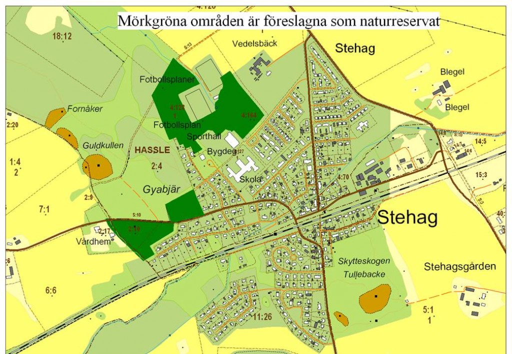 Områden som eventuellt kan bli naturreservat i Stehag