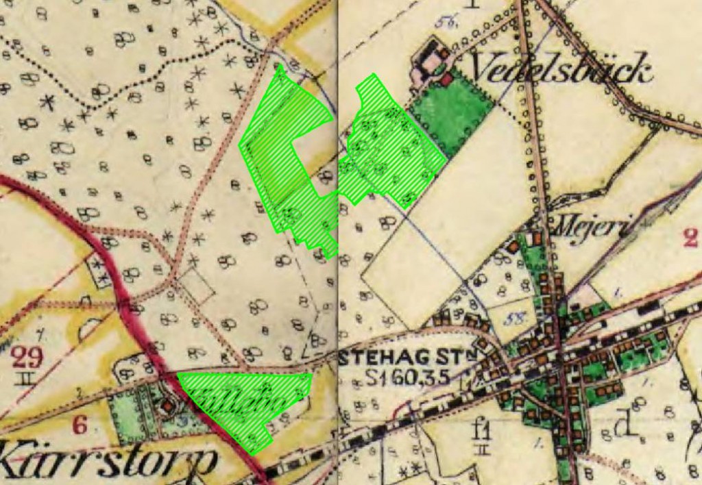 Karta över Stehag samhälle i början av nittonhundratalet