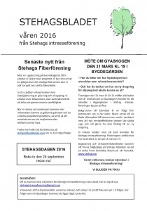 Stehagsbladet våren 16